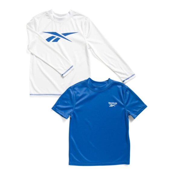 REEBOK Multi Big Boys 2pk Upf 50 Short Sleeve And Long Sleeve Swim Tops
